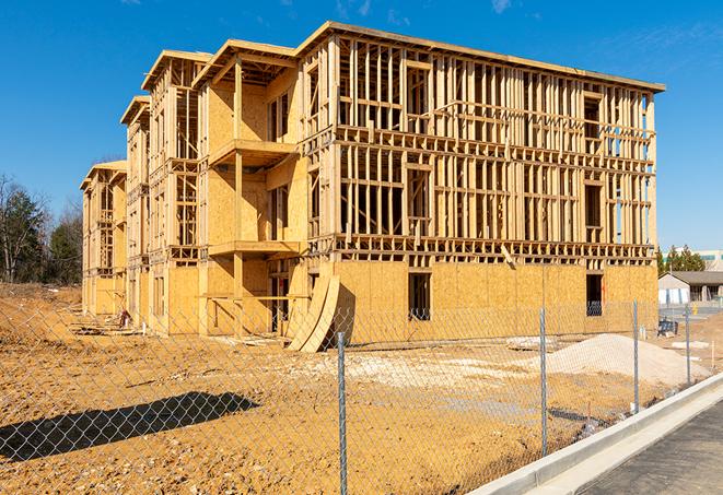 a snapshot of temporary chain link fences protecting a large construction project from unauthorized access in Shoreline WA